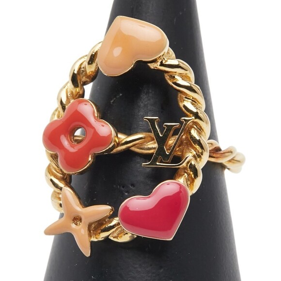 LOUIS VUITTON Black Monogram Ring